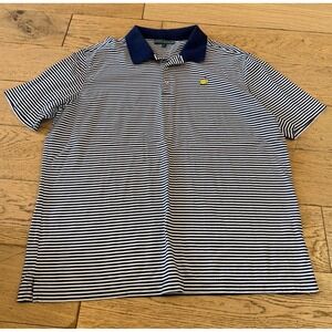 Masters Collection Golf Polo Shirt Navy White Stripe Pima Cotton XXL‎